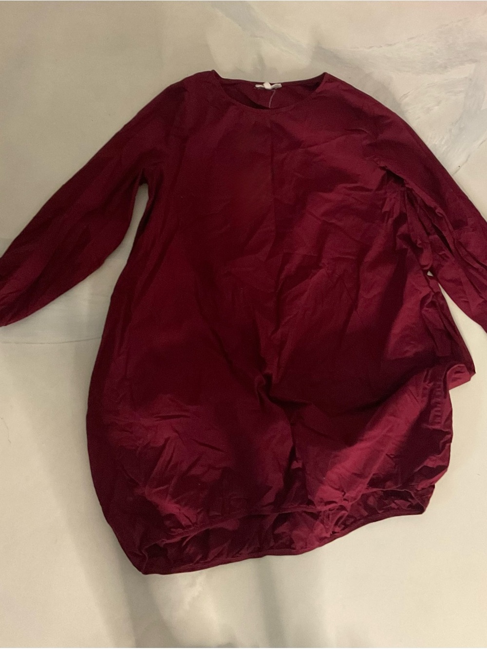 Women's Long Sleeve Burgundy Tunic Top